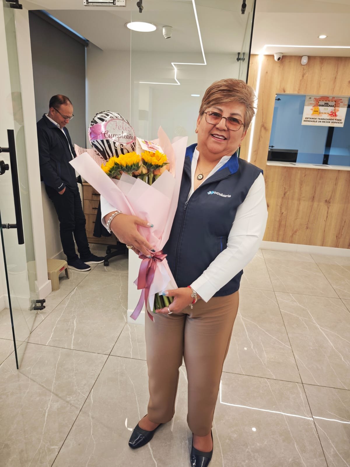 Foto de un arreglo entregado a un cliente